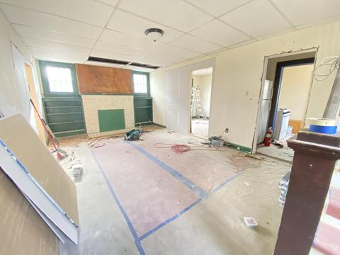 Interior during renovation